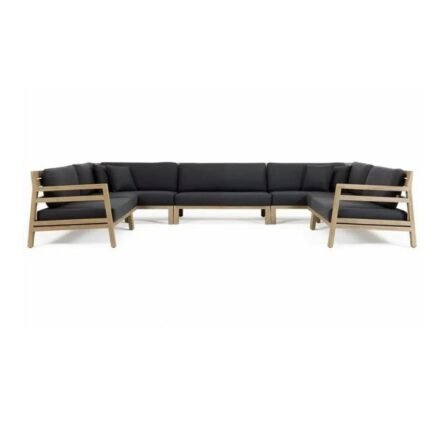 Black Modern U-Shaped Sofa