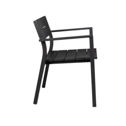 Black Steel Slat Outdoor Chair