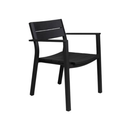 Black Steel Slat Outdoor Chair