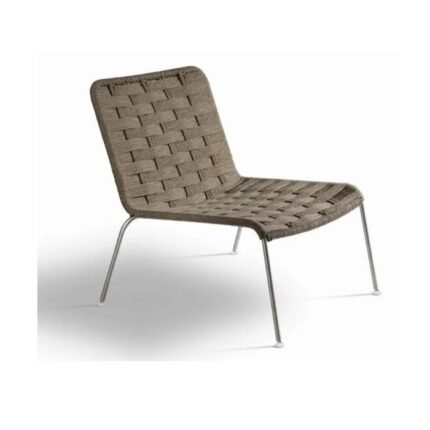 Brown Woven Leather Outdoor Chair