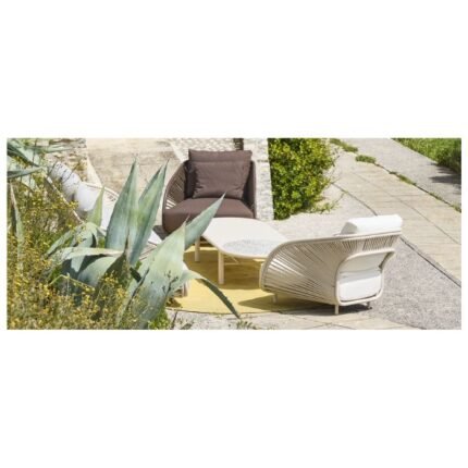 Comfortable White 3 Seater Garden Sofa&Chair and Brown Chair