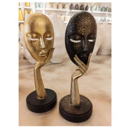 Elegant Stylish Two Thinker Face Statue