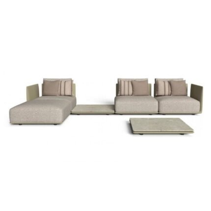 Fully Upholstered Outdoor Fabric L-Shaped Sofa