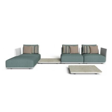 Fully Upholstered Outdoor Fabric L-Shaped Sofa