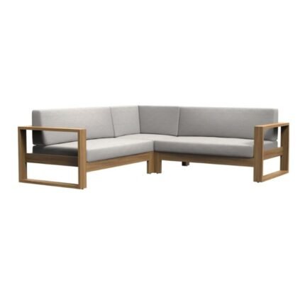 Fully Upholstered Outdoor Fabric L-Shaped Sofa with Wooden Frame