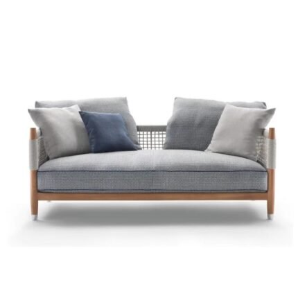 Garden 2 Seater Sofa with Wooden Frame