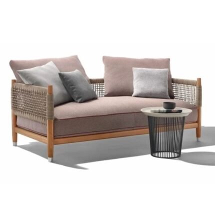 Garden 2 Seater Sofa with Wooden Frame