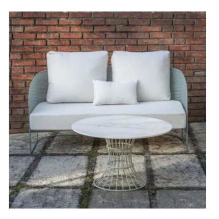 Garden White Modern Set(2 Seater Sofa,Coffee Table and 2 Chair)