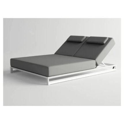 Gray Modern Leather With Double Sunbed