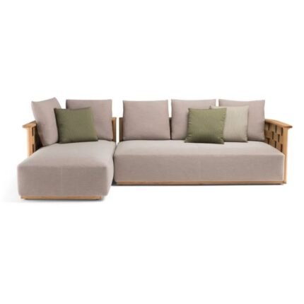 L-Shaped Contemporary Outdoor Sofa with Cushions