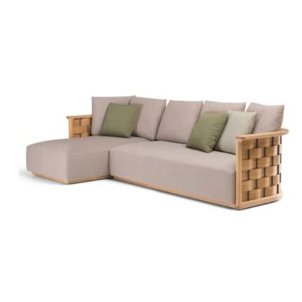 L-Shaped Contemporary Outdoor Sofa with Cushions