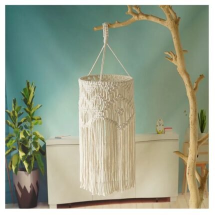 Macrame Lamp Shade Wall Hanging Woven