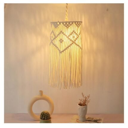 Macrame Lamp Shade Wall Hanging Woven