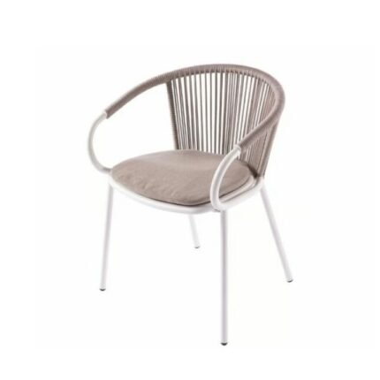 Rattan Outdoor Armchair with Metal Frame