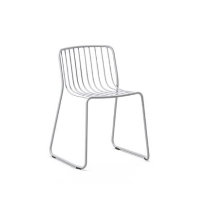 Silver Metal Armless Chair