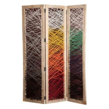 Three Panel Multicolor Ropes Screen Divider