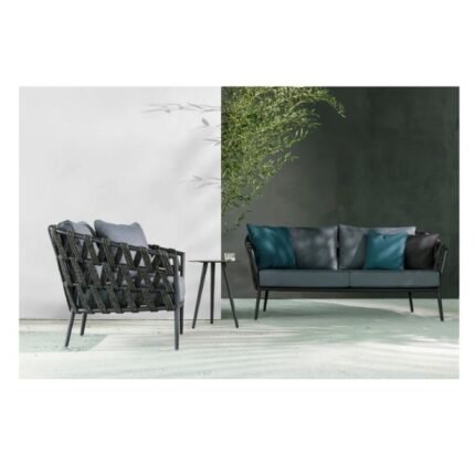 Two Seater Garden Sofa and Chair with Cushion