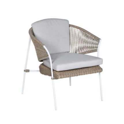 Wicker Stylish Outdoor Armchair with Wooden Frame