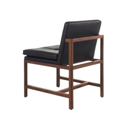 Wood Frame Black Armless Chair