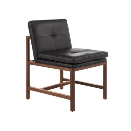 Wood Frame Black Armless Chair