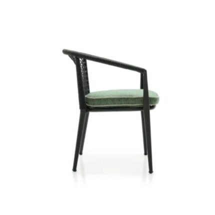 Wooden Upholstered Green Chair